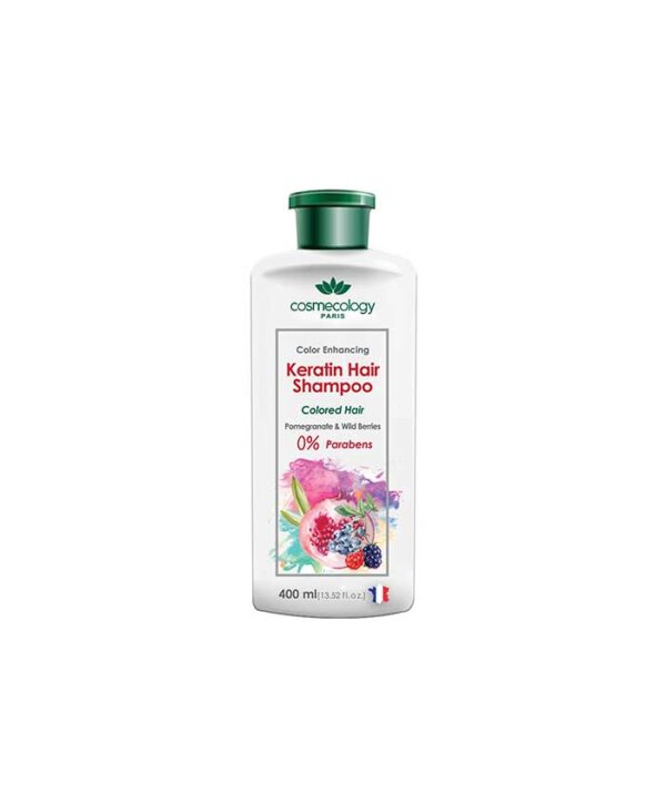 شامپو کراتینه مناسب موهای رنگ شده کاسمکولوژی حجم 400 میلی‌ لیتر - Image 1