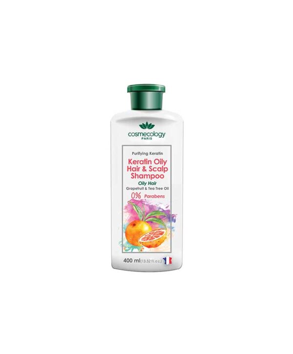 شامپو کراتینه کنترل‌ کننده چربی پوست موی سر کاسمکولوژی حجم 400 میلی‌ لیتر - Image 1