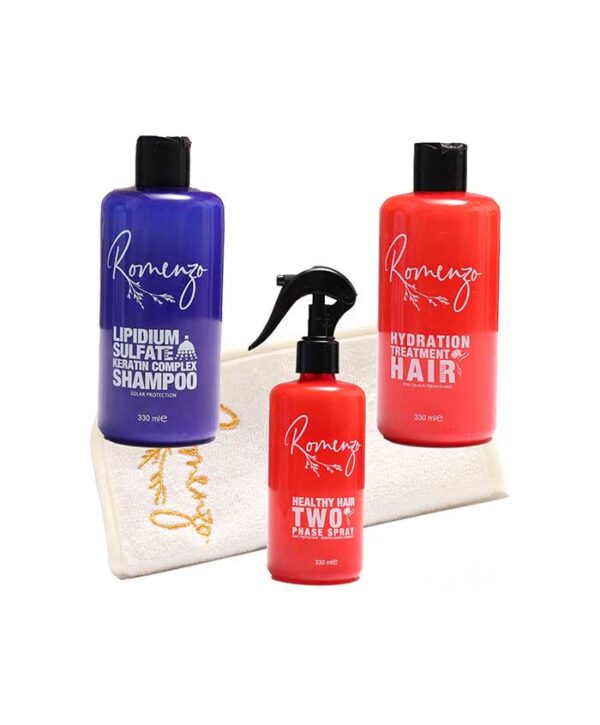 پک مراقبت از مو کراتین کمپلکس با کیف و حوله رومنزو - Image 1