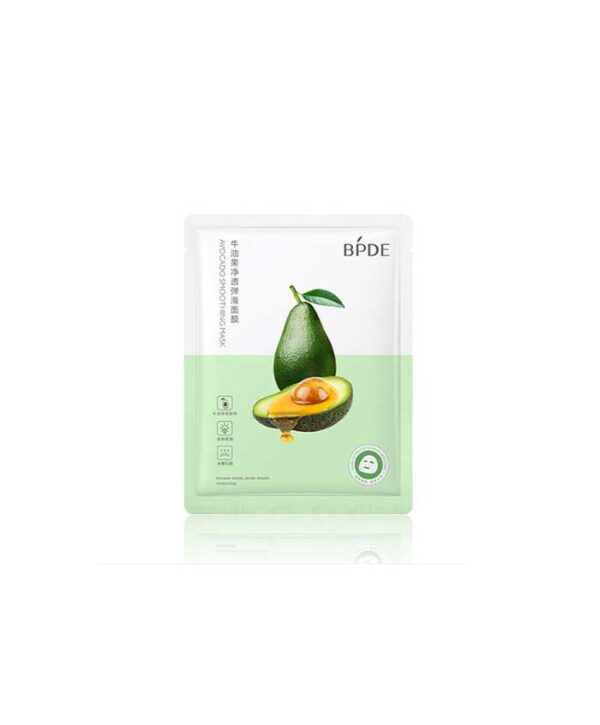 BPDE-Avocado-Smoothing-Sheet-Facial-Mask-25gr-01 ماسک ورقه ای صورت آووکادو بی پی دی ای حجم 25 گرم - Image 1