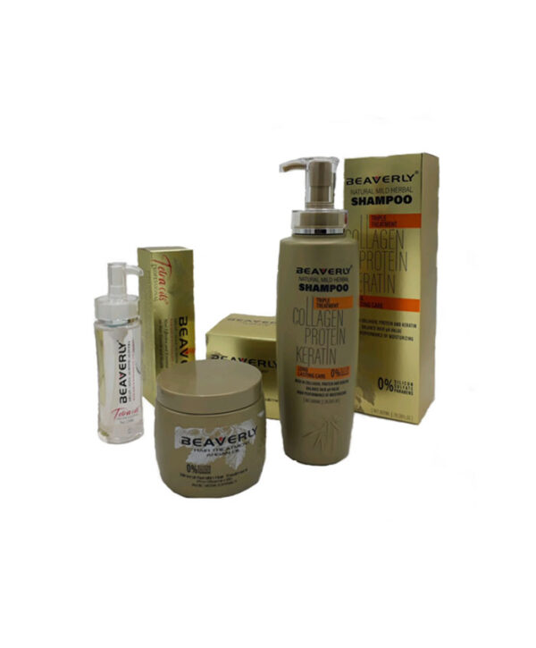 پک مراقبت از مو طلائی کراتین بیورلی شامل 3 محصول - Image 1