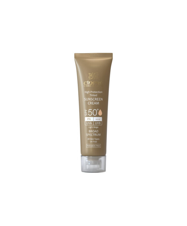 Cinere-Oil-Free-Sunscreen-Cream-SPF50-light-Beige-50ml-01 کرم ضد آفتاب رنگی ـ بژ روشن ـ SPF50 سینره (مناسب انواع پوست) | 50 میلیلیتر