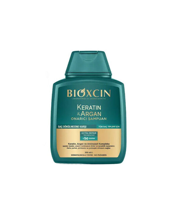 شامپو ترمیم کننده موی آسیب دیده و شکننده کراتین و آرگان بیوکسین | 300 میلی لیتر