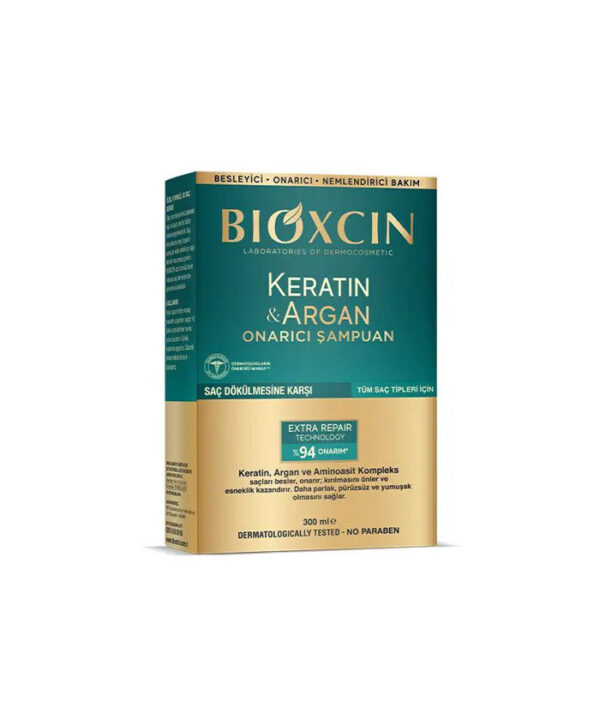 شامپو ترمیم کننده موی آسیب دیده و شکننده کراتین و آرگان بیوکسین | 300 میلی لیتر