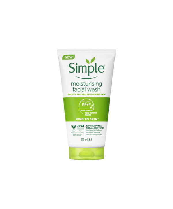 Simple-Kind-to-Skin-Moisturising-Face-Wash-150ml-01 ژل شوینده مرطوب کننده پوست صورت سیمپل | 150 میلی لیتر